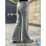 شلوار جین بگ شافل طوسی بوتیک زنانه کیانا