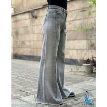 شلوار جین بگ شافل طوسی بوتیک زنانه کیانا