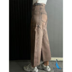 شلوار جین ایزی بگ شست شرابی کیانا