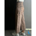 شلوار جین ایزی بگ شست شرابی کیانا