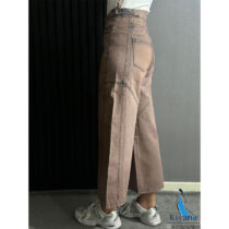 شلوار جین ایزی بگ شست شرابی کیانا