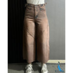 شلوار جین ایزی بگ شست شرابی کیانا