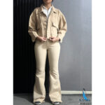 شلوار کتان بوتکات کرم کیانا