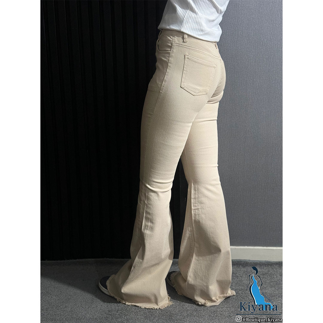 شلوار کتان بوتکات کرم کیانا