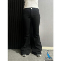 شلوار کتان بوتکات مشکی کیانا