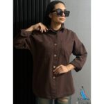 شومیز کتان ترک پاییزه / دکمه چوبی (1738) - Image 11