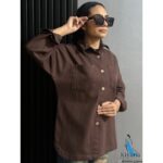 شومیز کتان ترک پاییزه / دکمه چوبی (1738) - Image 12