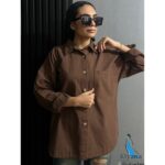 شومیز کتان ترک پاییزه / دکمه چوبی (1738) - Image 17