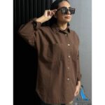 شومیز کتان ترک پاییزه / دکمه چوبی (1738) - Image 18