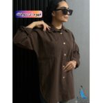 شومیز کتان ترک پاییزه / دکمه چوبی (1738) - Image 2