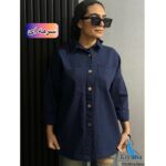 شومیز کتان ترک پاییزه / دکمه چوبی (1738) - Image 4