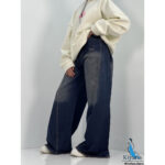 شلوار شافل سایز بزرگ سرمه ای