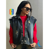 وست جین دکمه پرچی