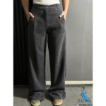 شلوار سیلک سوپر بگ ذغالی تیره