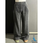 شلوار سیلک سوپر بگ طوسی تیره