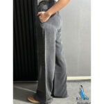 شلوار سیلک سوپر بگ طوسی تیره