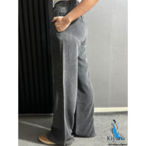 شلوار سیلک سوپر بگ طوسی تیره