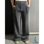 شلوار سیلک سوپر بگ طوسی تیره