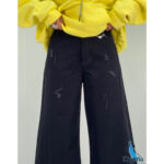 شلوار جین شافل مشکی سایز بزرگ