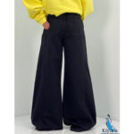 شلوار جین شافل مشکی سایز بزرگ