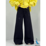 شلوار جین شافل مشکی سایز بزرگ