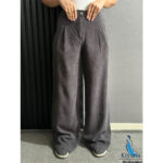 شلوار سوپر بگ سیلک ذغالی  (1785) - Image 6