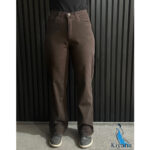 شلوار نیم بگ کتان قهوه ای (1790) - Image 5