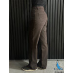 شلوار نیم بگ کتان قهوه ای (1790)