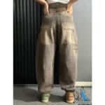 شلوار بالنی مکس کارپنتری قهوه ای روشن (1794) - Image 4