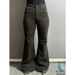 شلوار فلر بگ کتان : چریکی زانو زاپ (1809) - Image 5