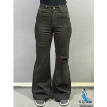 شلوار فلر بگ کتان : چریکی زانو زاپ (1809)